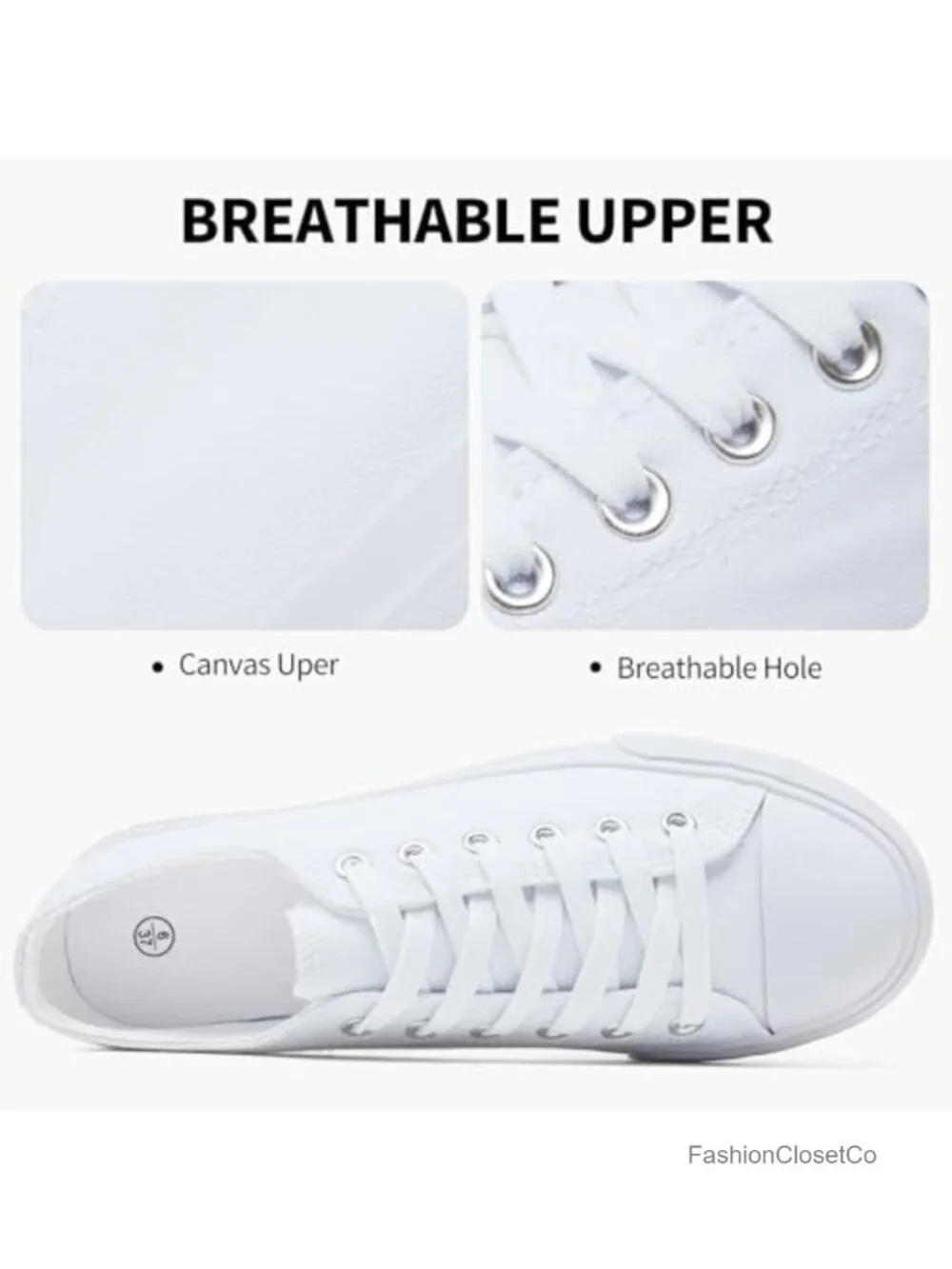 Women's Platform Canvas Sneakers Breathable Lace-Up Non-Slip 1.61 Inch